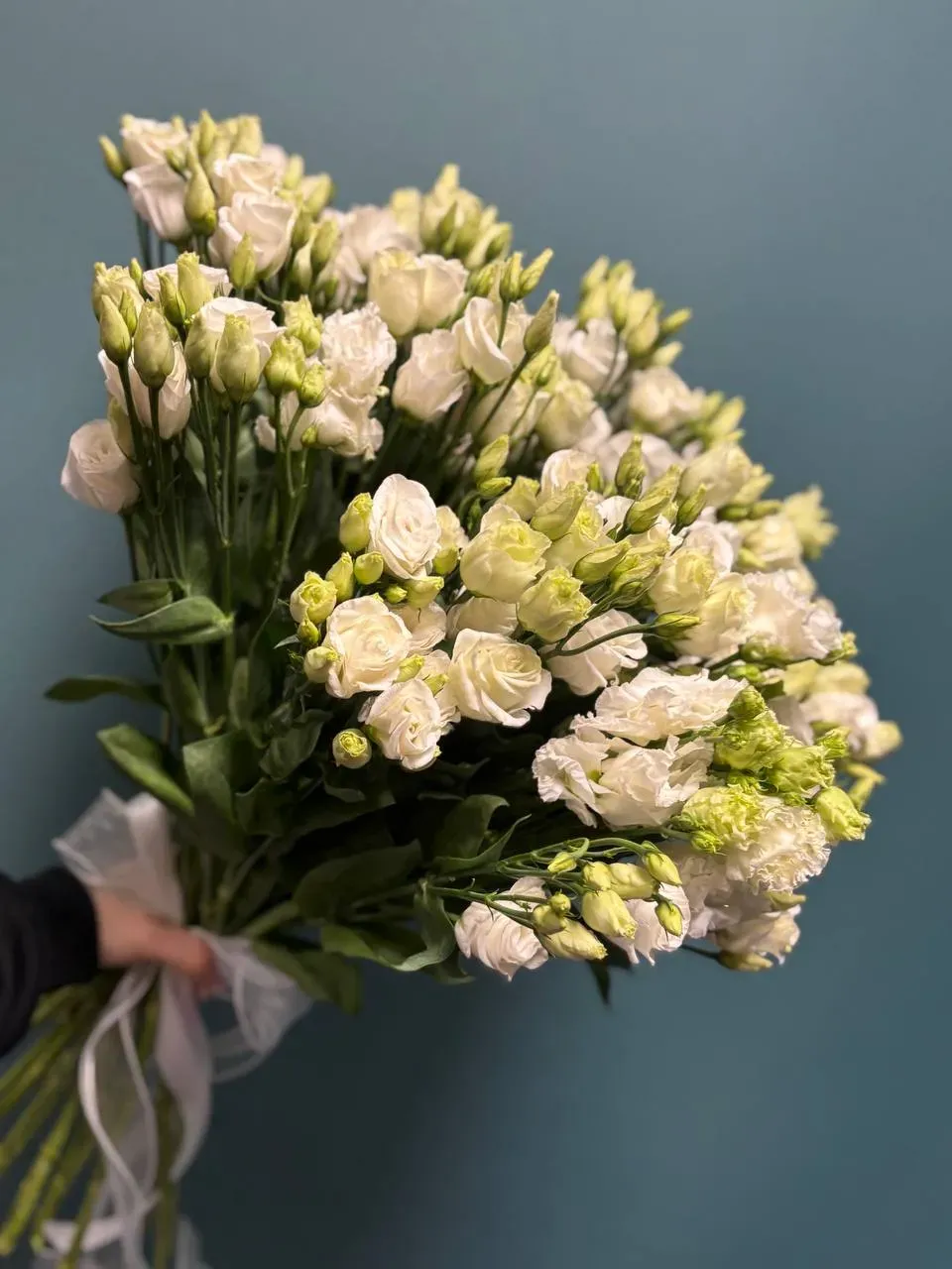 Букет из 25 эустом с лентой