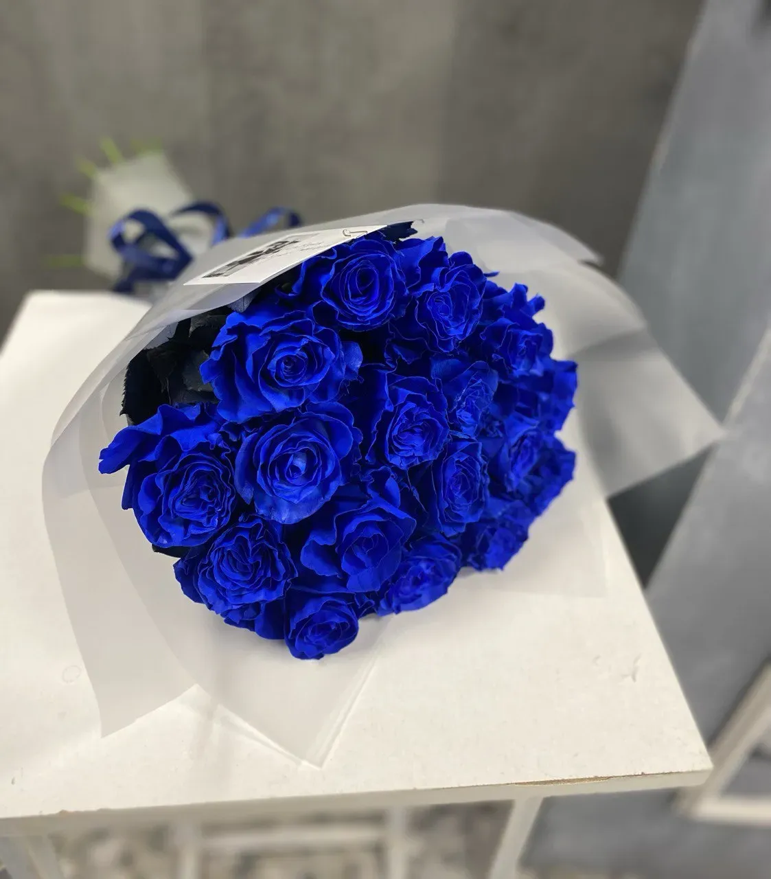Букет из синих 15 роз